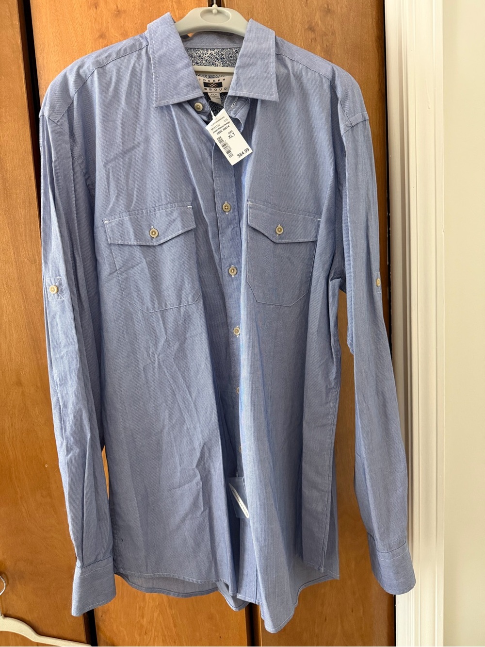 Joseph Abboud Light Blue Casual Button-Down Shirt